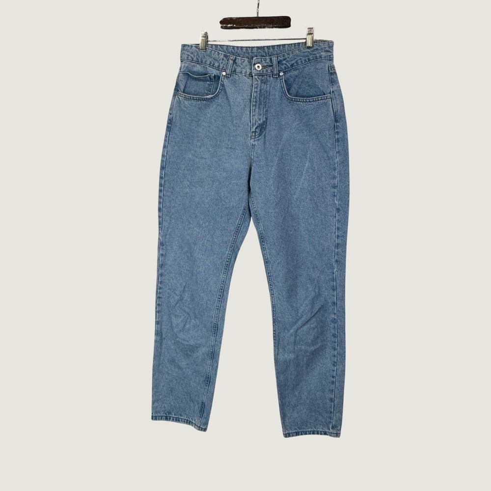 Ragged Jeans High Waisted Straight Leg‎ 30 Light Wash Blue Streetwear Grunge 90s